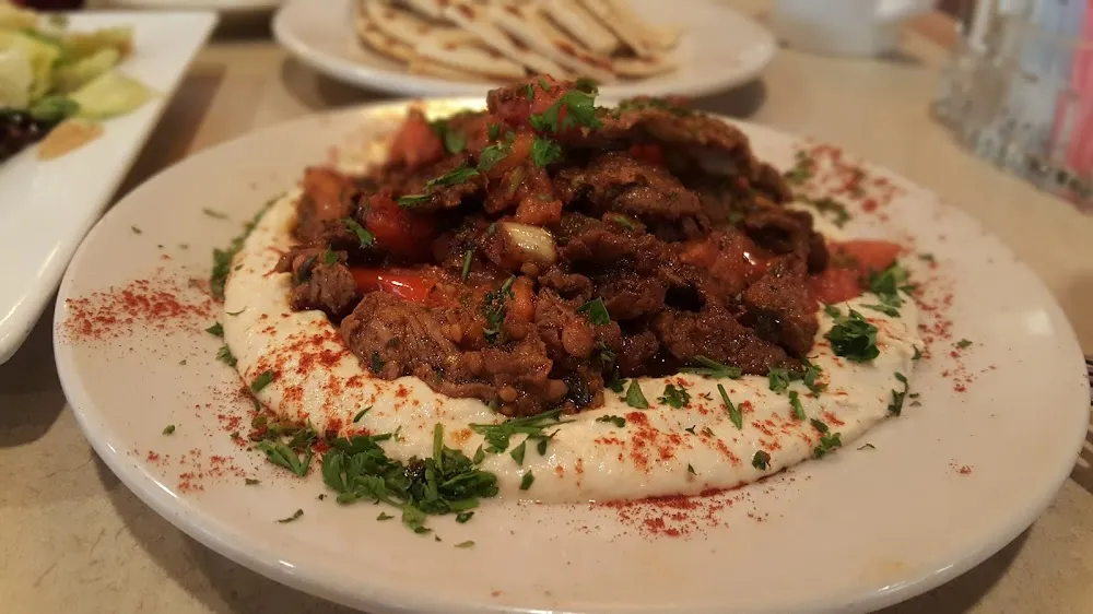 Beef Shawarma with Hummus and Pita